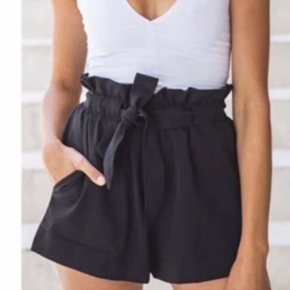 Express High Waisted Sash Tie Linen-Blend Shorts XS